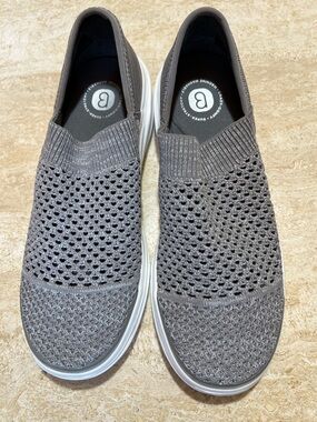 Bzees  Grey Slip-On Knit Sneakers
